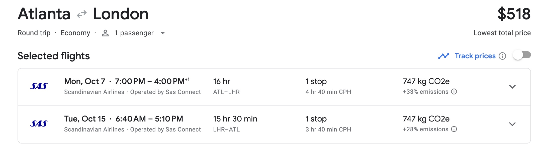 ATL to London