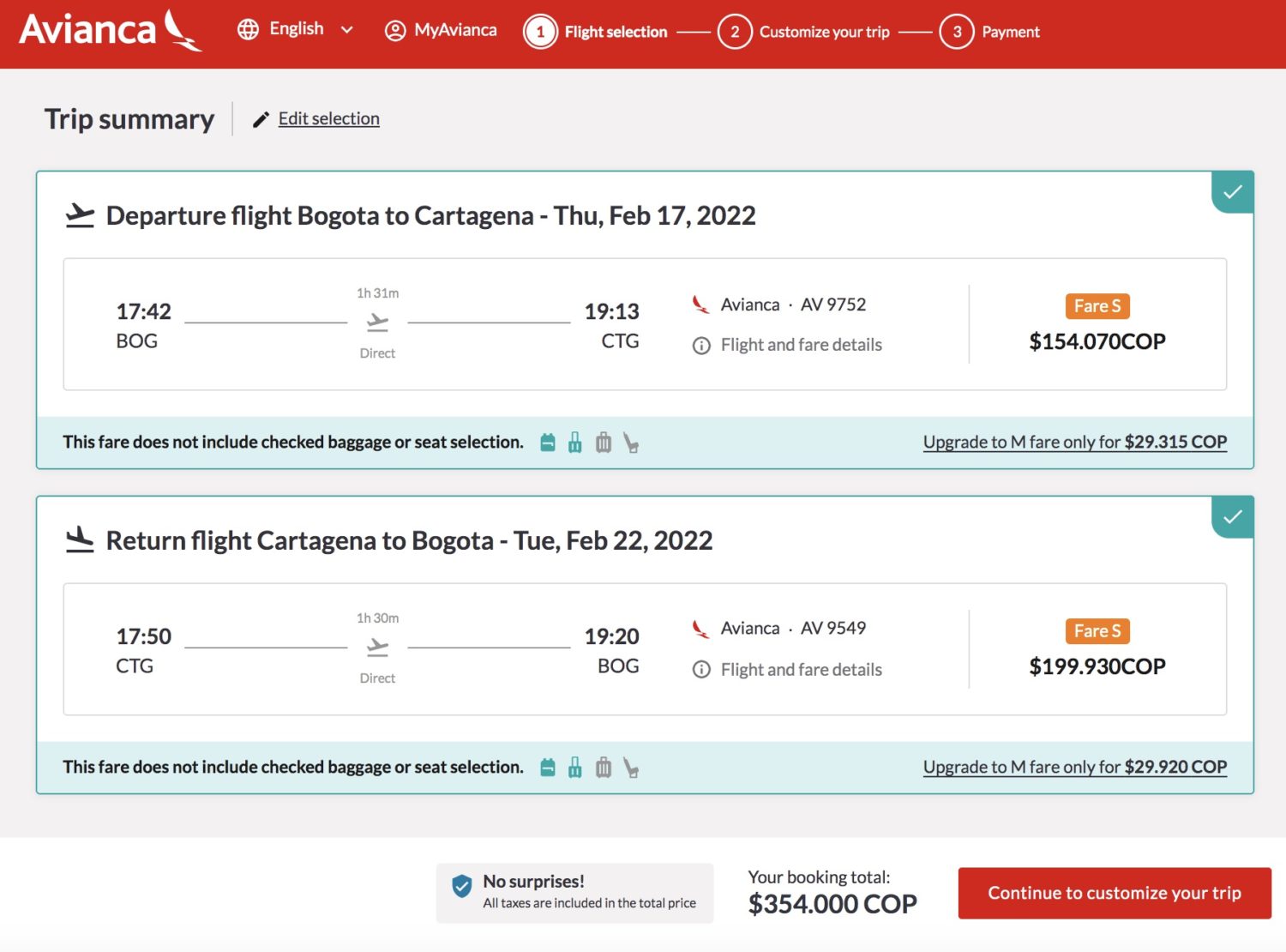 bogota to cartagena flights