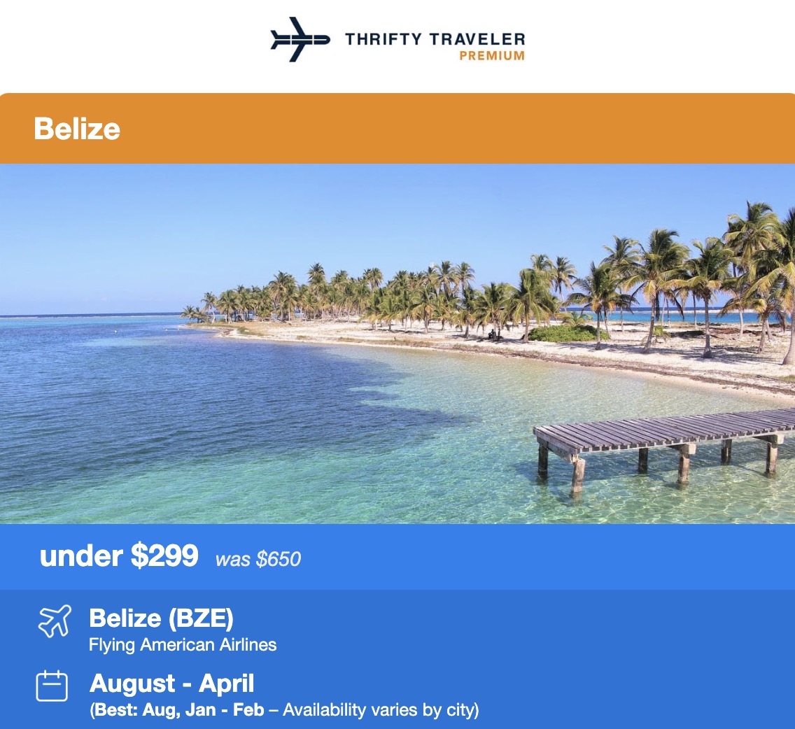 Belize flight deal