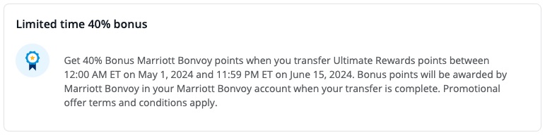 Chase to Marriott transfer bonus