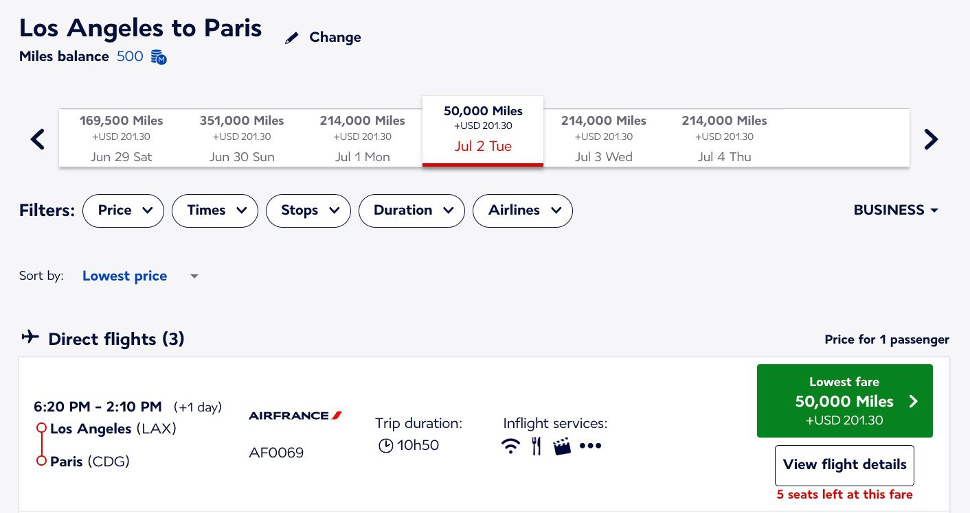 flying blue la paris