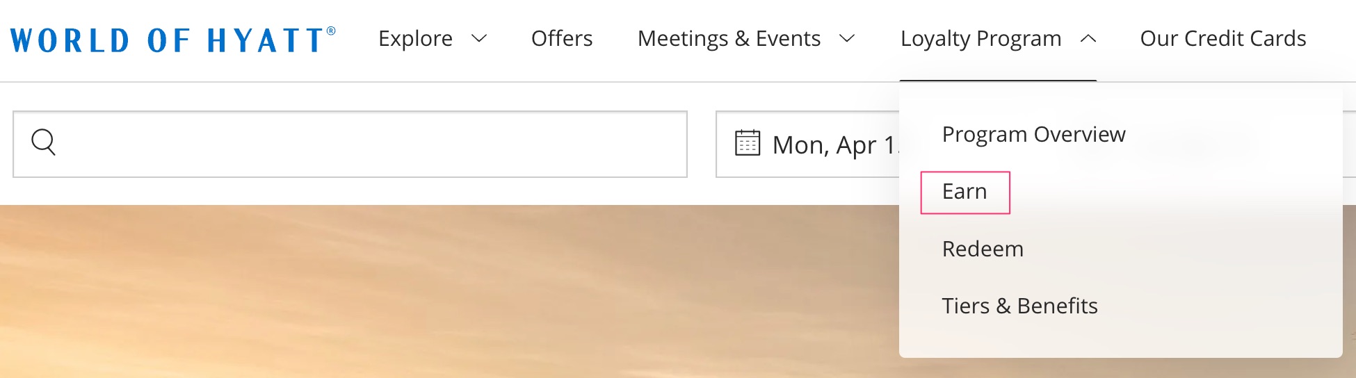 Hyatt Homepage