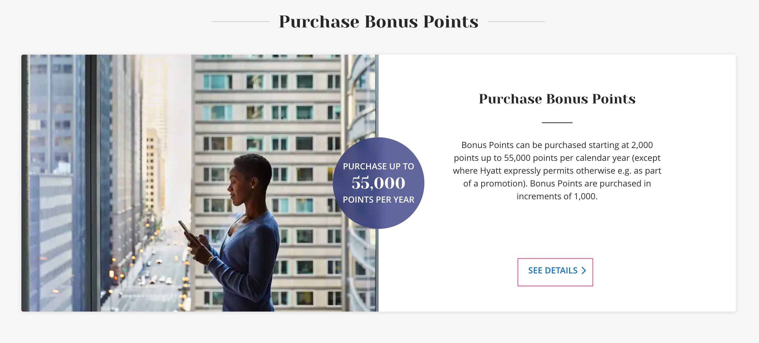 Hyatt Purchase Points
