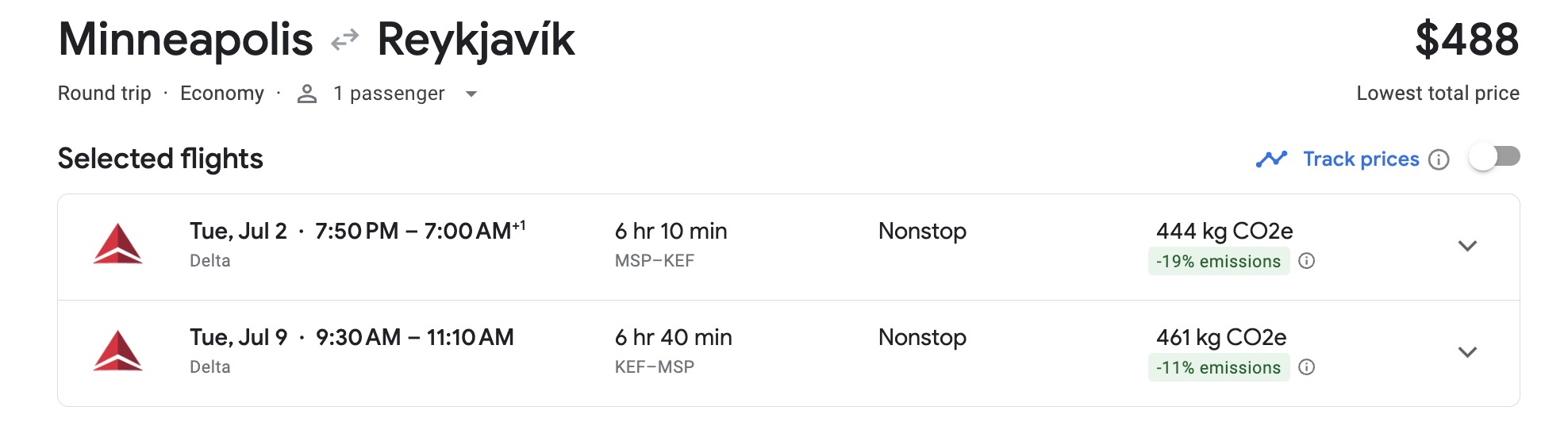 MSP to Iceland