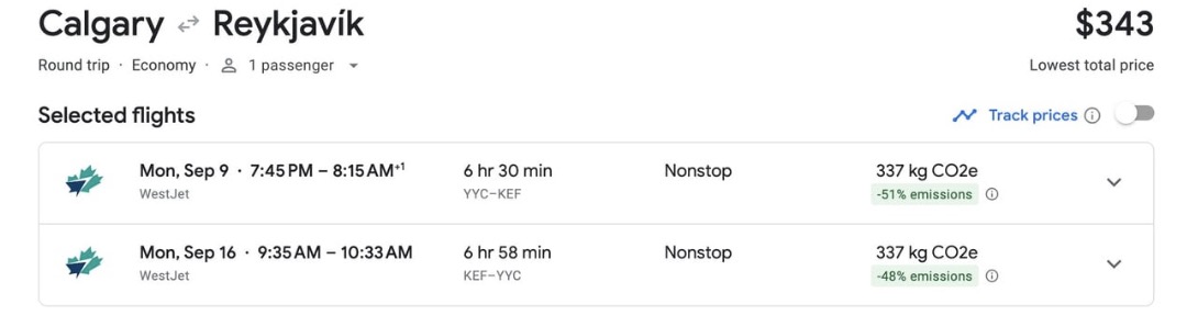 YYC to Reykjavik