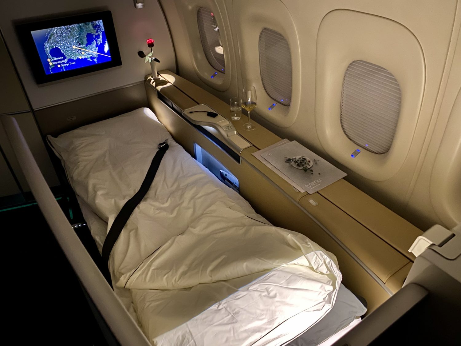 lufthansa first class bed