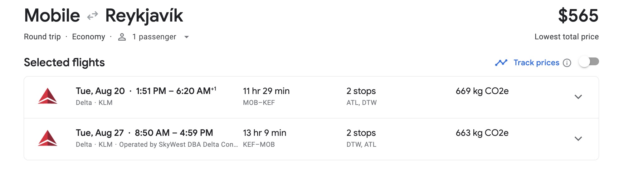 Mobile to Iceland