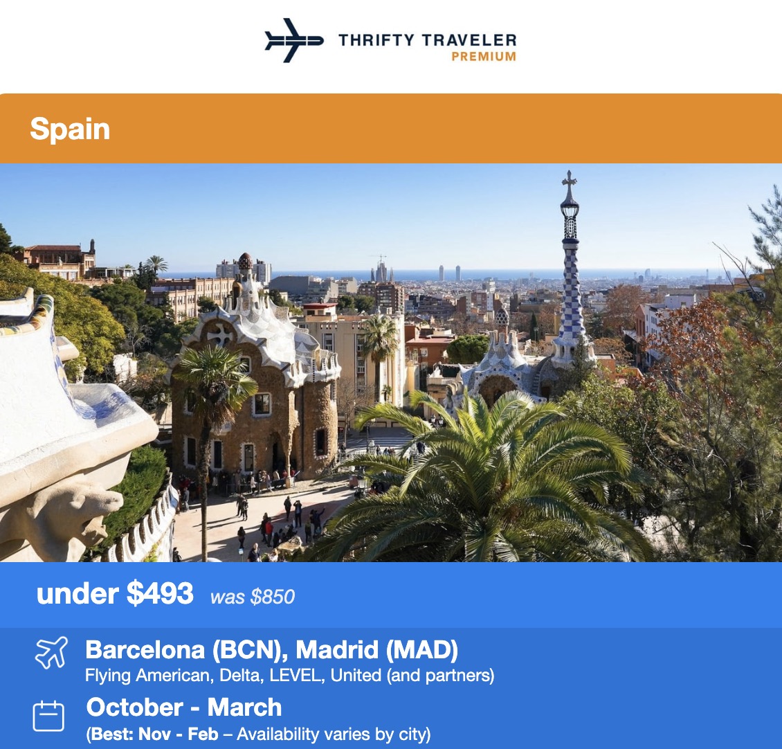 Spain flight deal