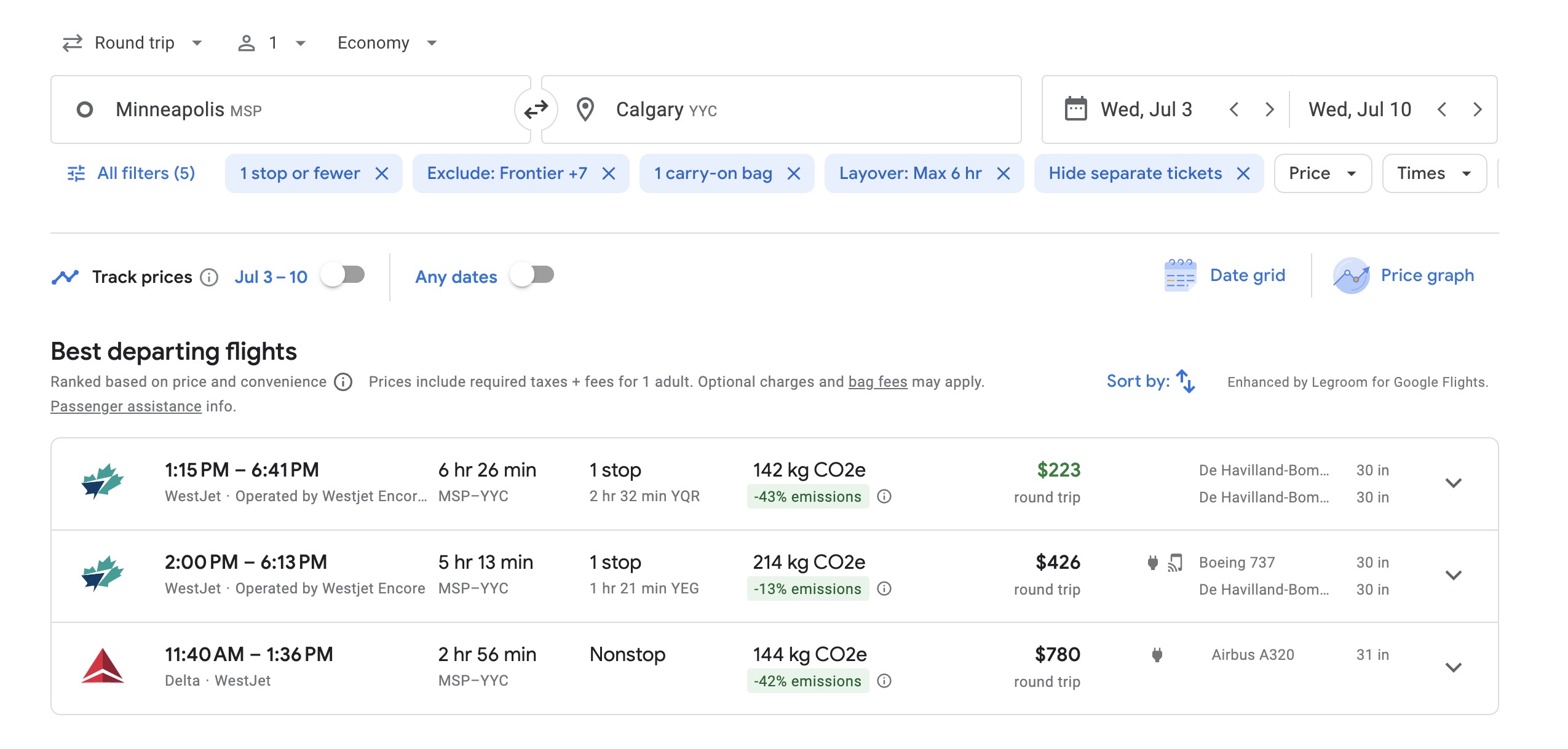 Calgary flight deal