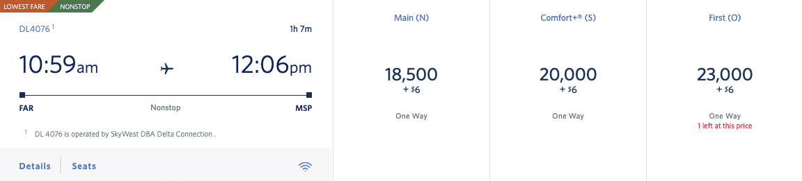 delta sky miles far-msp